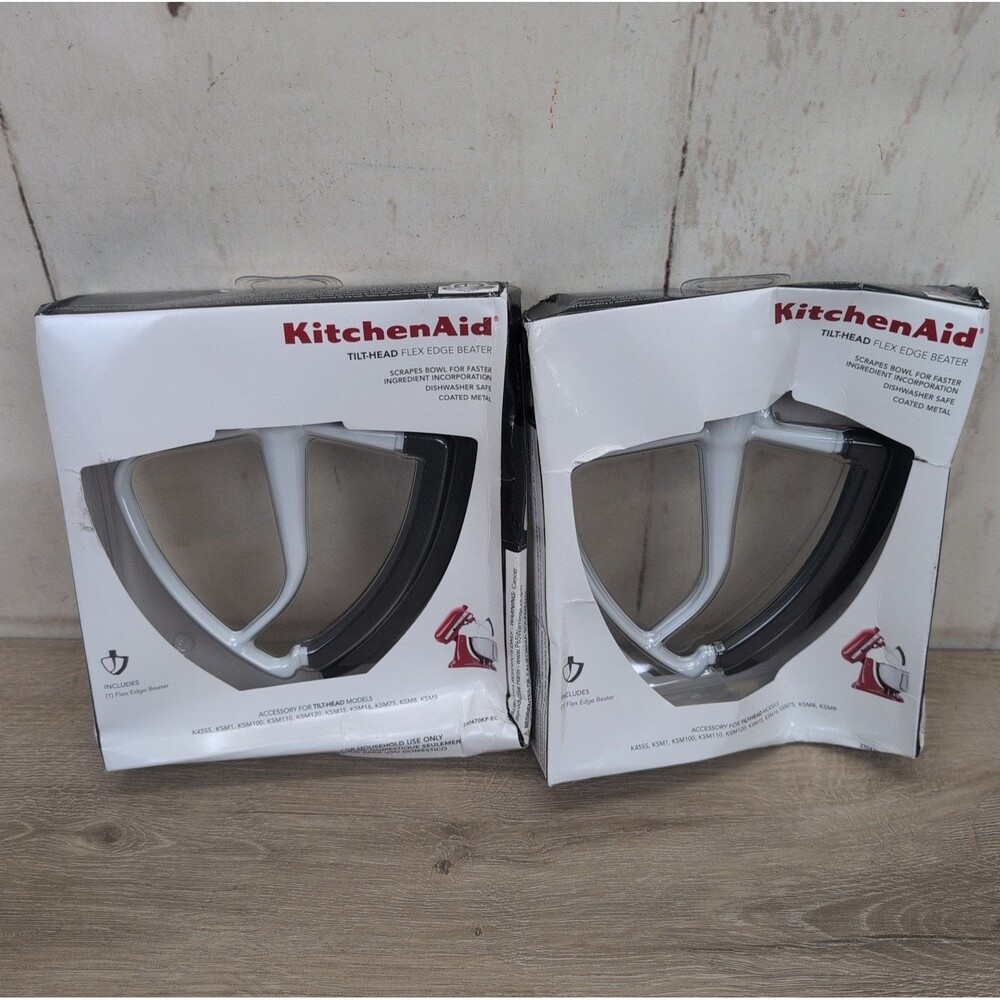 Lot Of 2 KitchenAid Tilt-Head Flex Edge Beater KFE5T for Stand Mixer New OEM